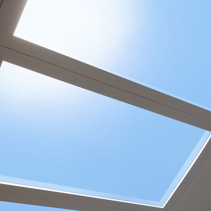 Modern Minimalist Smart Blue Sky Metal LED Flush Mount Ceiling Light for Living Room
