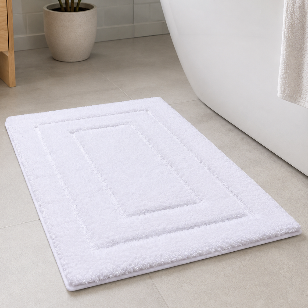 CloudStep Non-Slip Microfiber Bath Mat | Ultra-Absorbent Bathroom Rug for Modern Decor