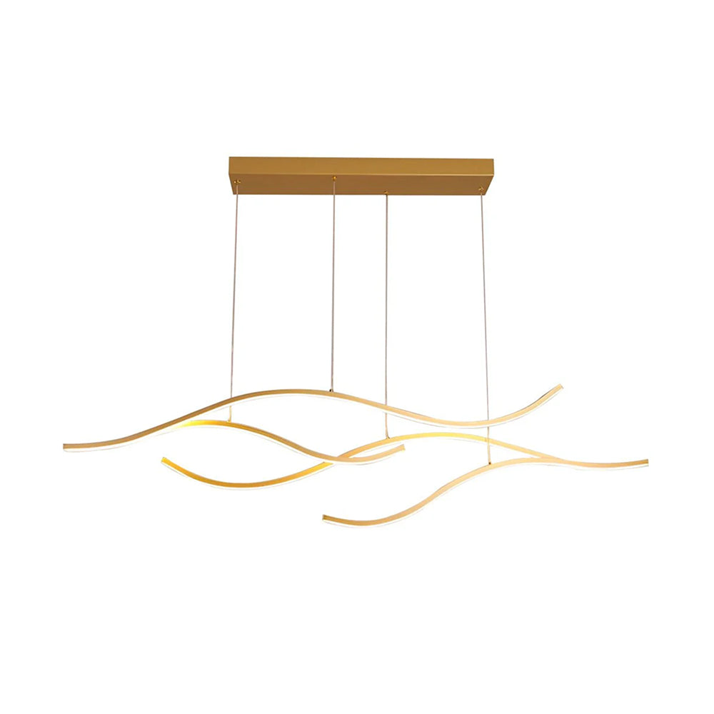 Curved LED Pendant Light Wavy LED Metal Ceiling Light