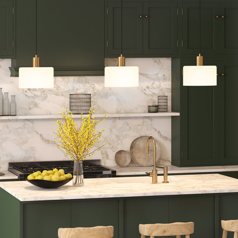Aria Chiara Glass Drum Pendant Light