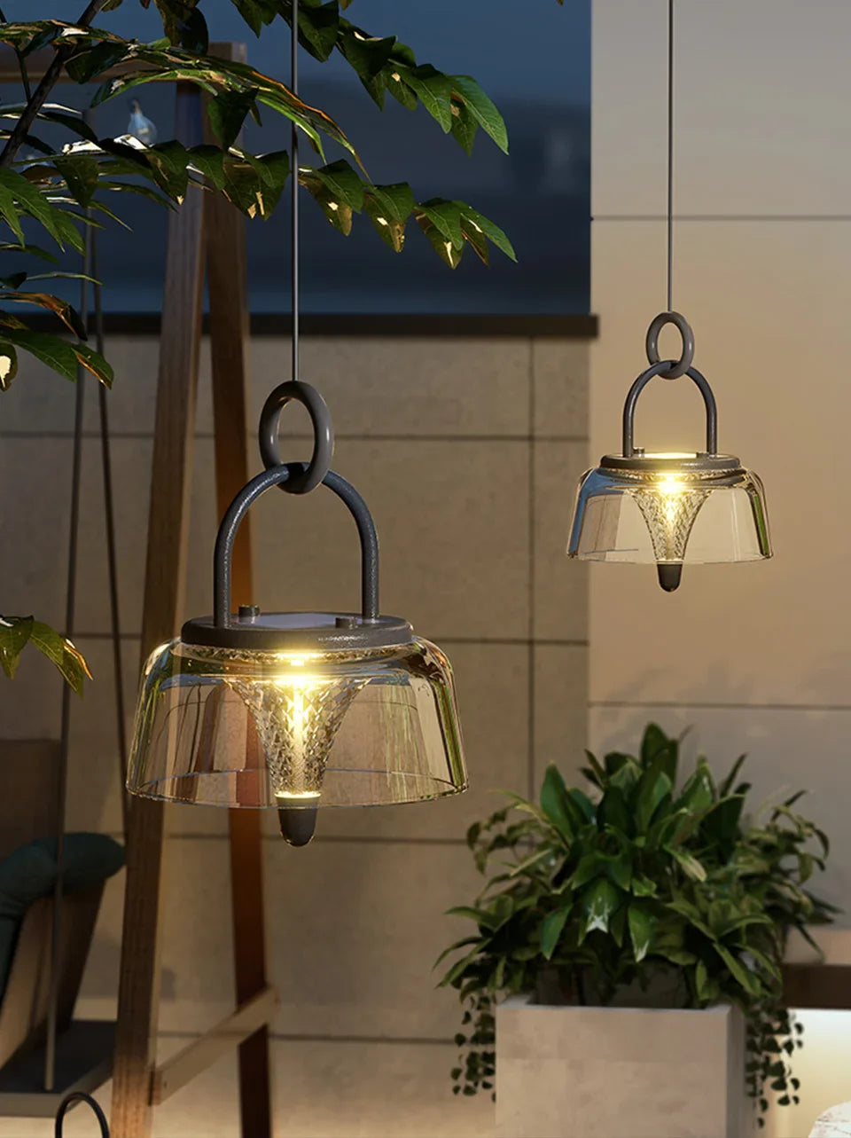 IIS Solar Waterproof Hanging Lantern – 3-Mode USB Rechargeable Garden Patio Lamp