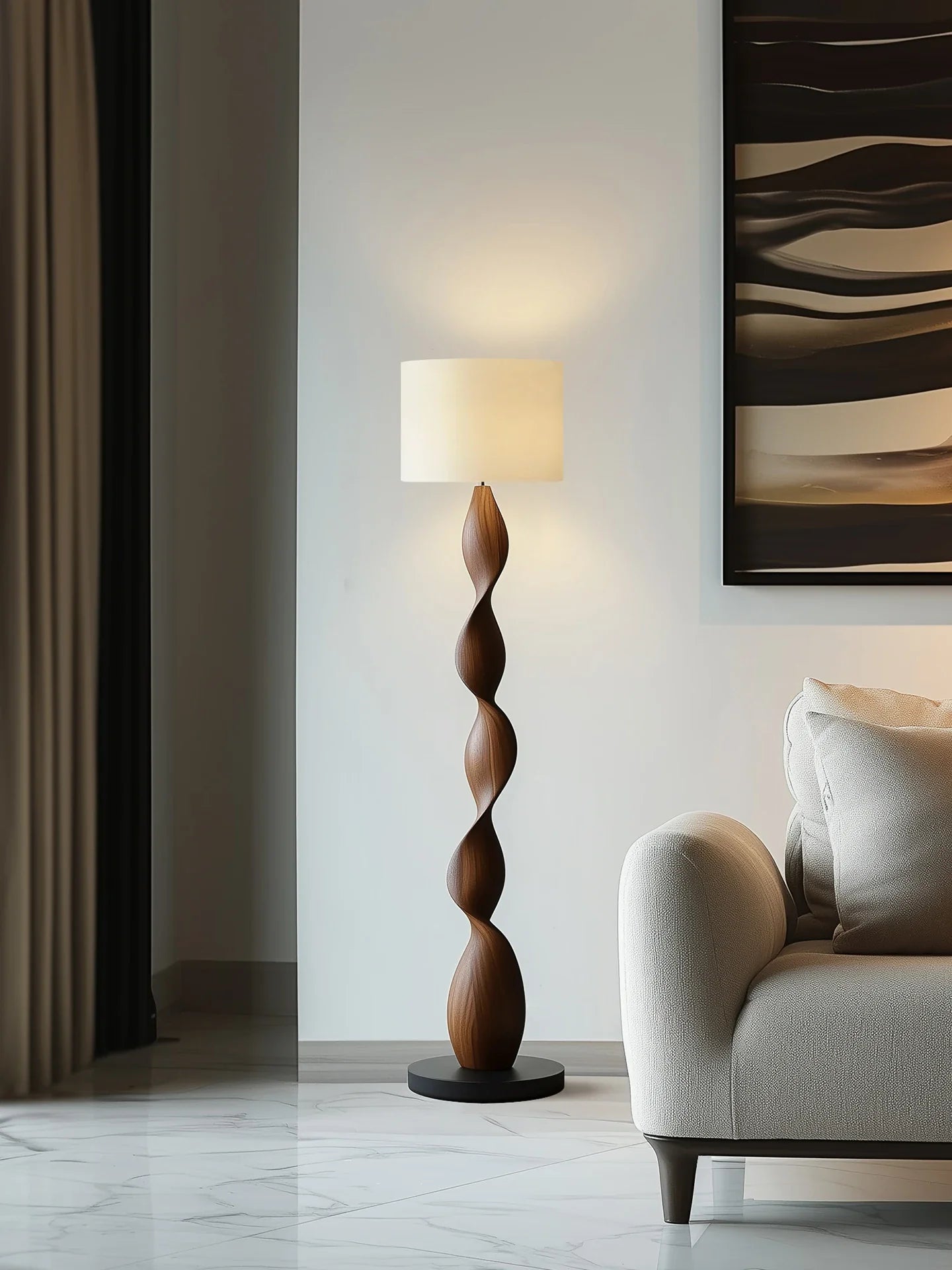 Priv Norwode Sculpted Solid Wood Floor Lamp