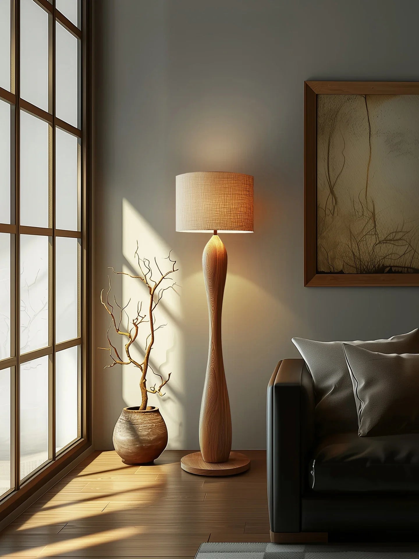Priv Norwode Sculpted Solid Wood Floor Lamp