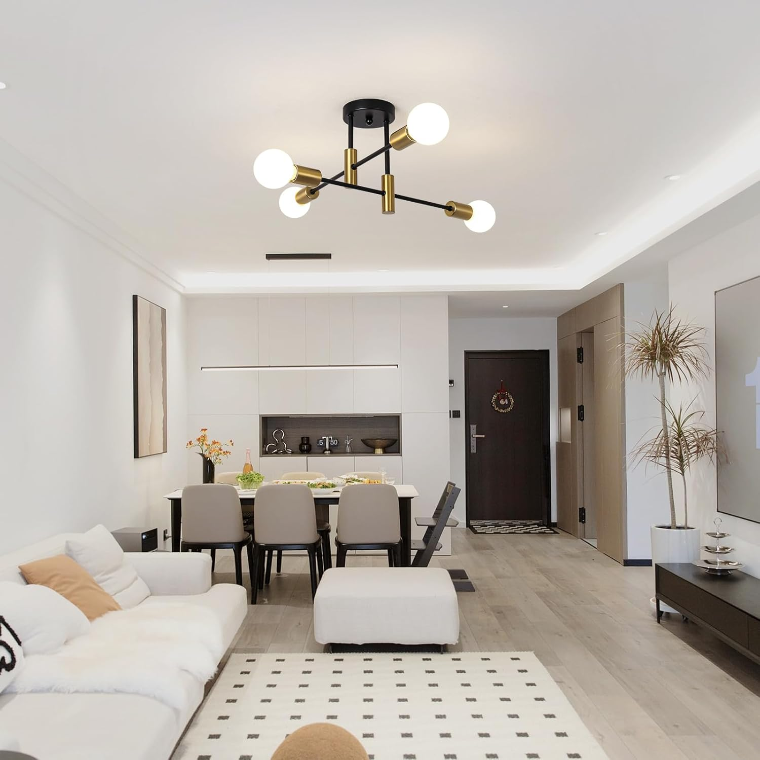 Scandinavian Style Flush Mount Ceiling Light Fixture - Modern Metal Design