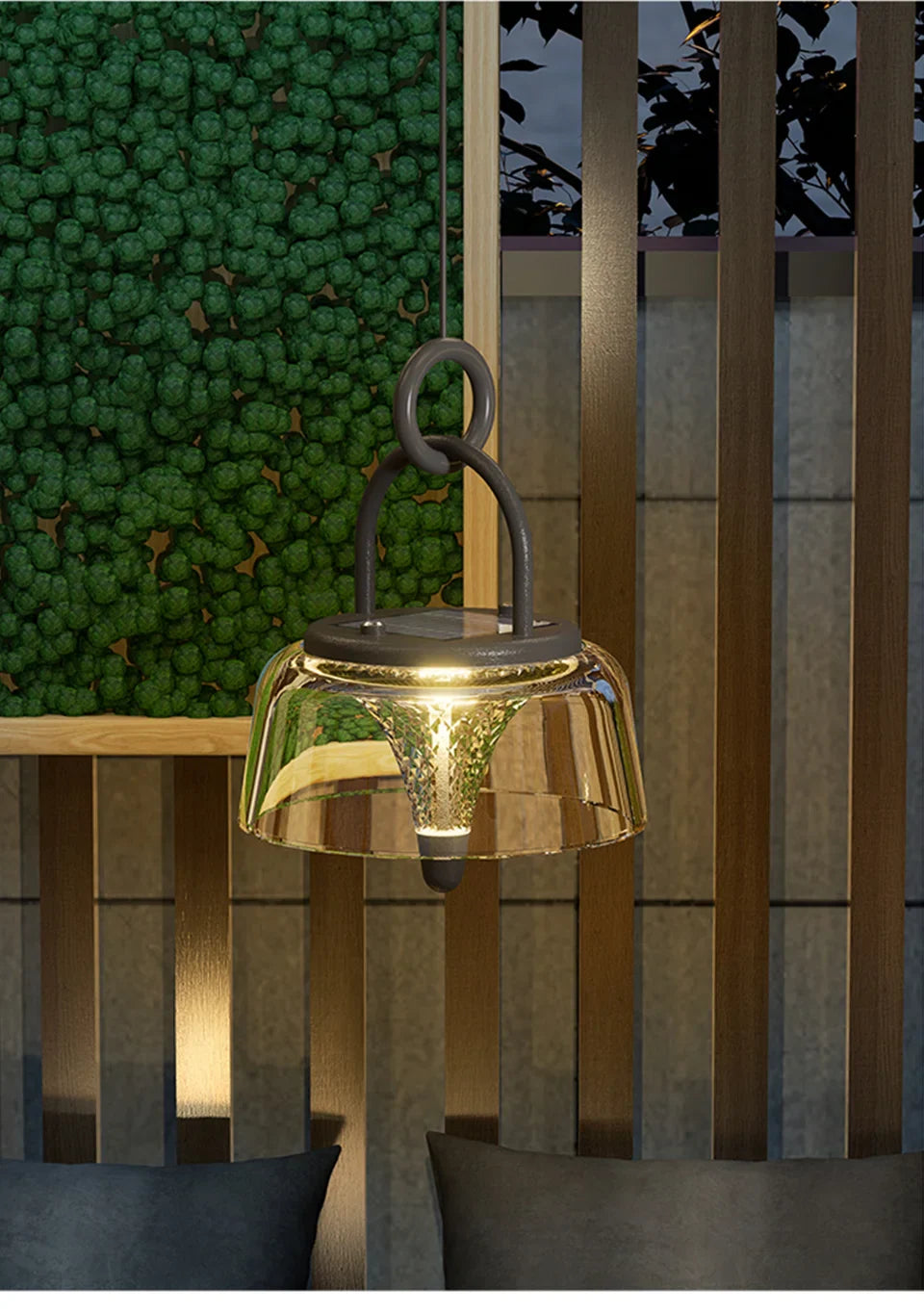 IIS Solar Waterproof Hanging Lantern – 3-Mode USB Rechargeable Garden Patio Lamp