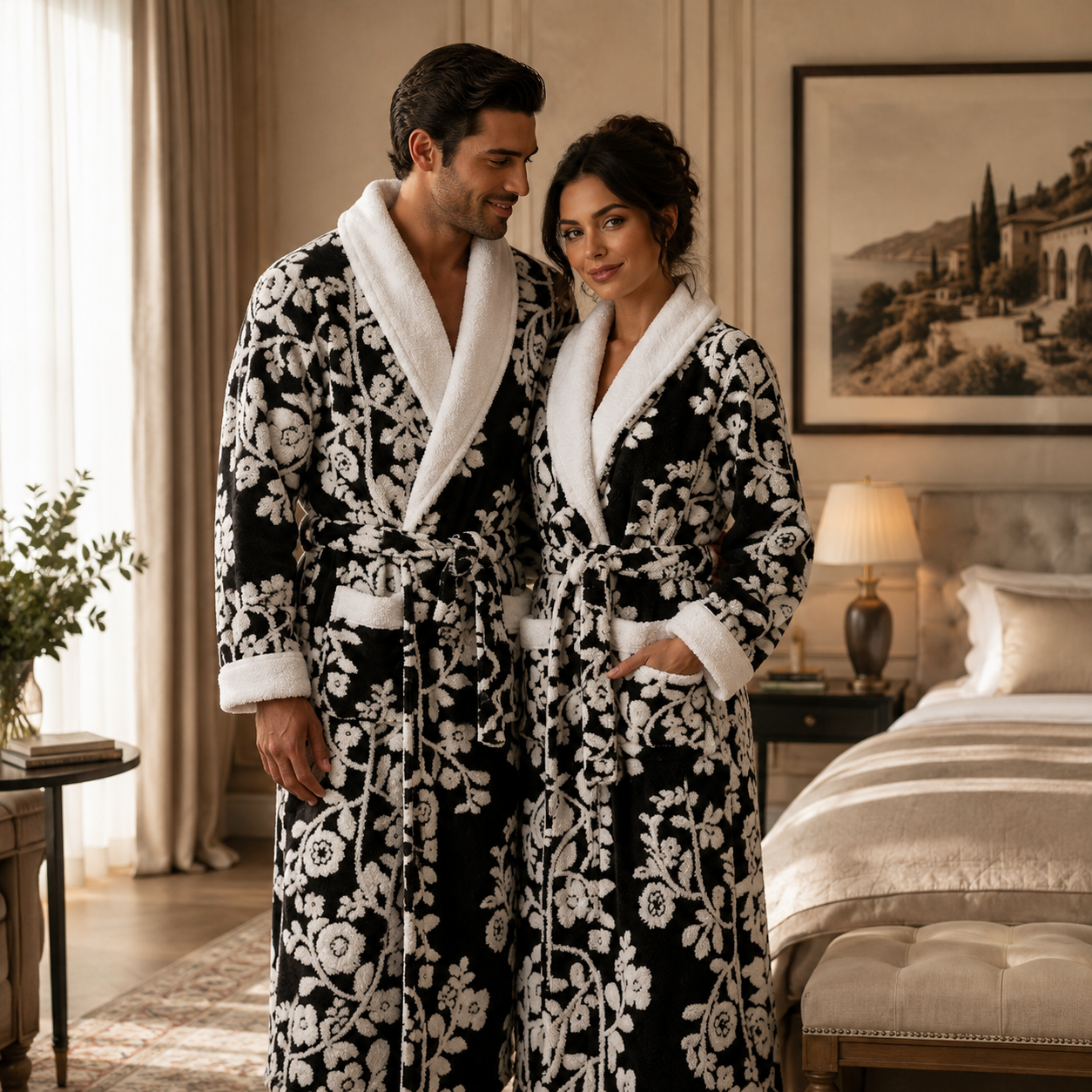 Amorosa Floral Jacquard Robe