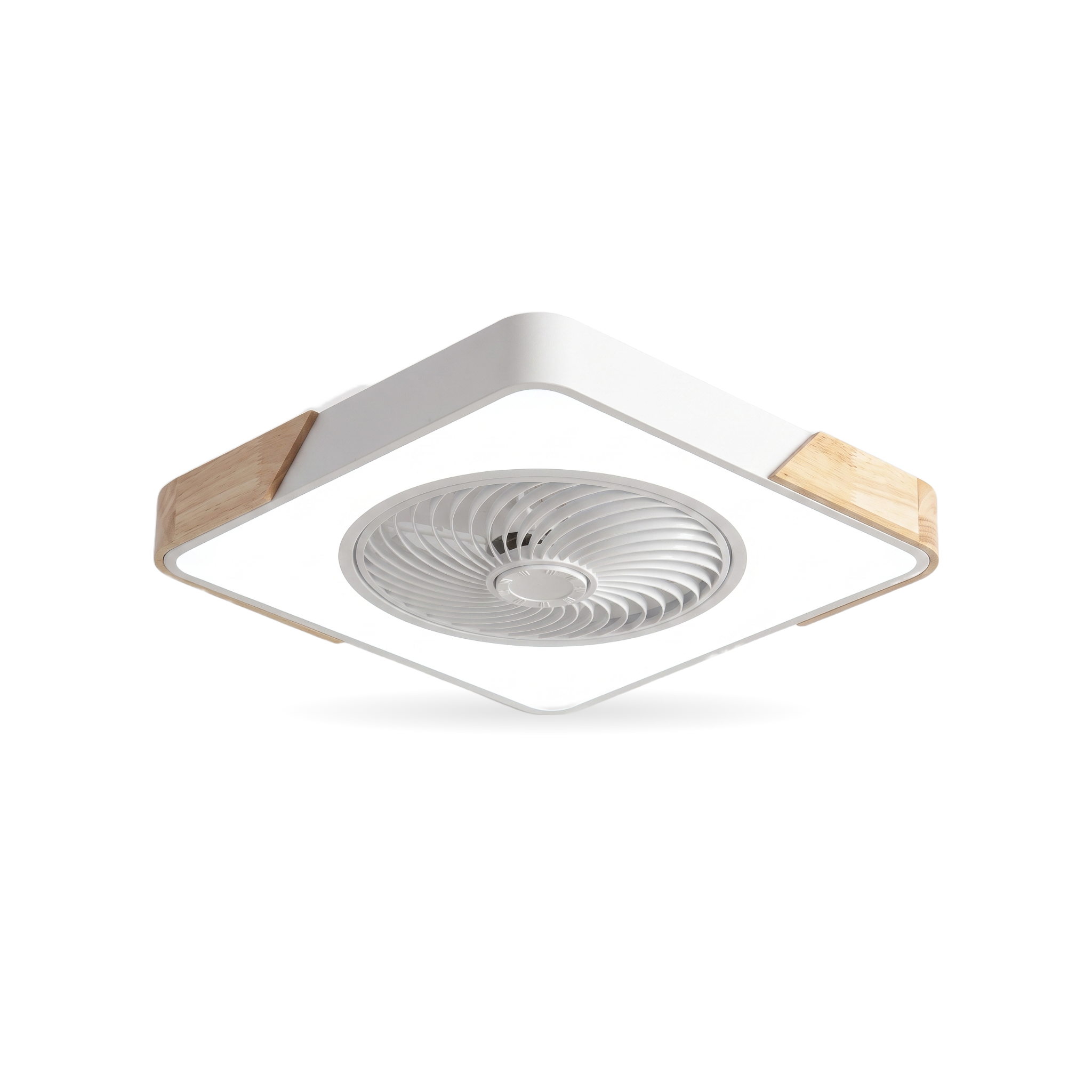 Zanoro Casa Aria Nordica ceiling fan light, white square, cool white LED, studio white