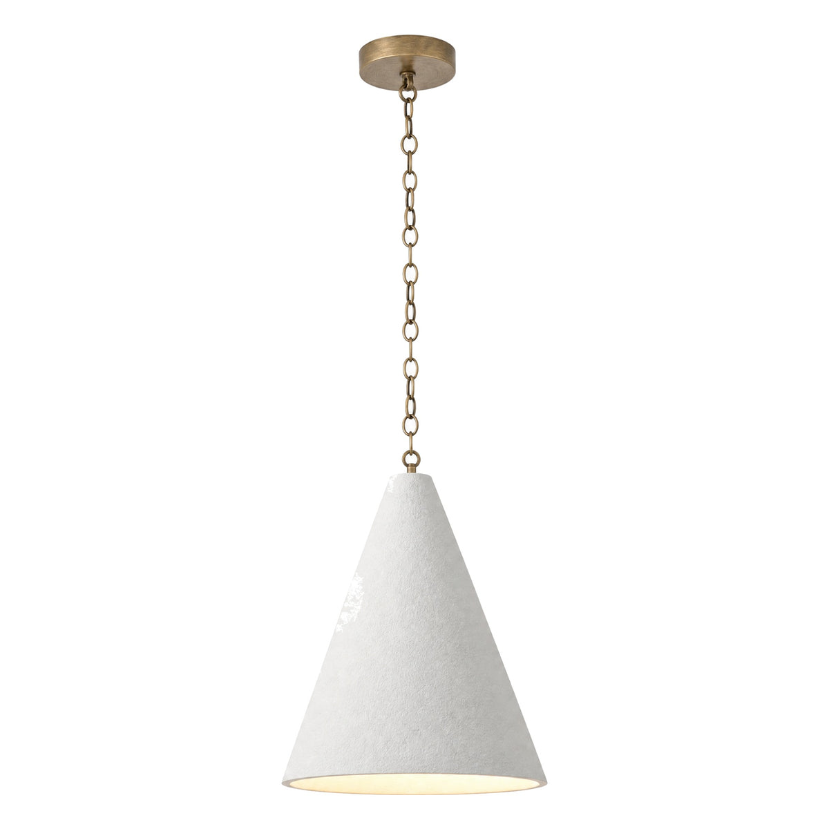 Calma Gessata plaster cone pendant, All White, Warm White 3000K