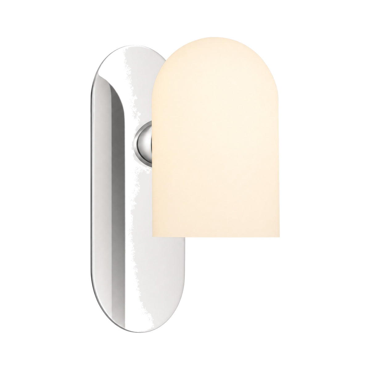 Capsula Opalina opal glass wall sconce, Nickel