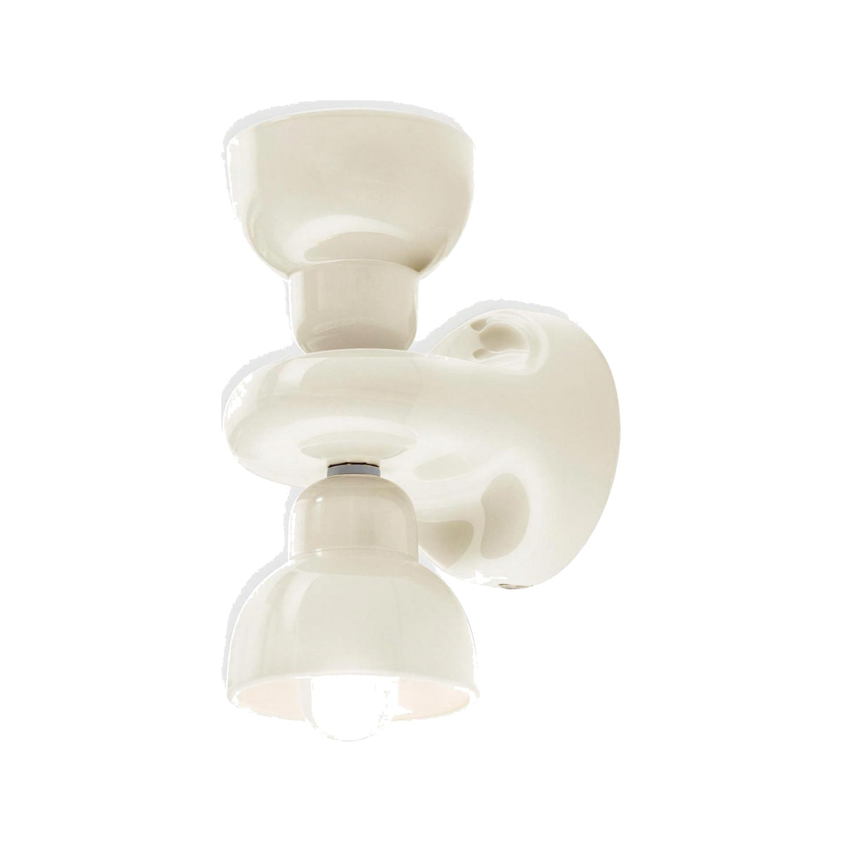 Doppia Campana ceramic wall sconce in Cream