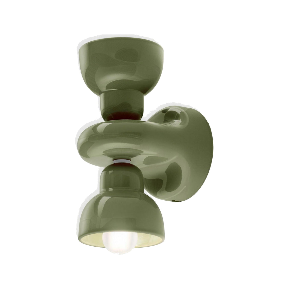 Doppia Campana ceramic wall sconce in Sage Green