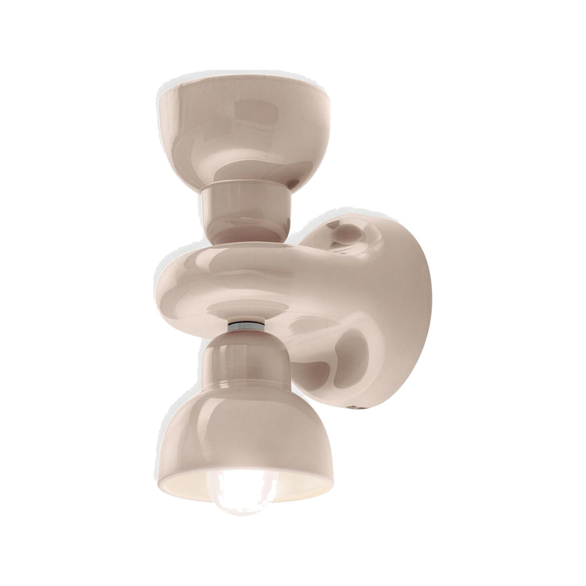 Doppia Campana ceramic wall sconce in Sand Grey