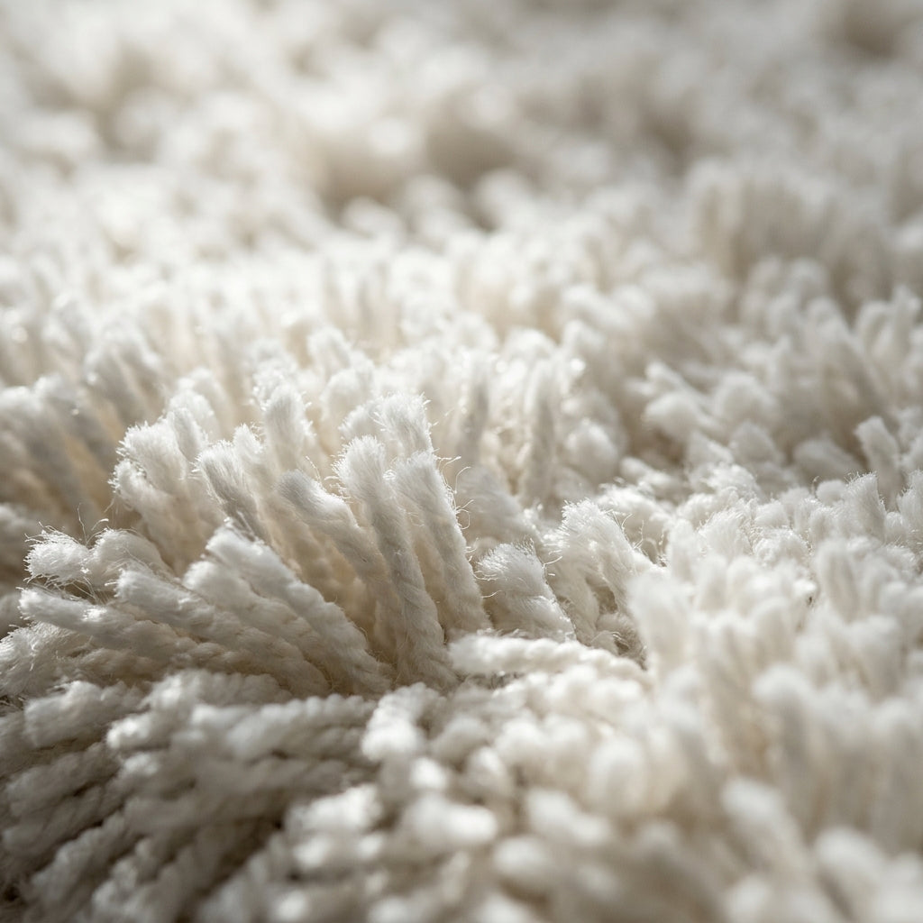 Soffice Lusso Bath Rug - Macro Detail of Plush Microfiber Shag Texture