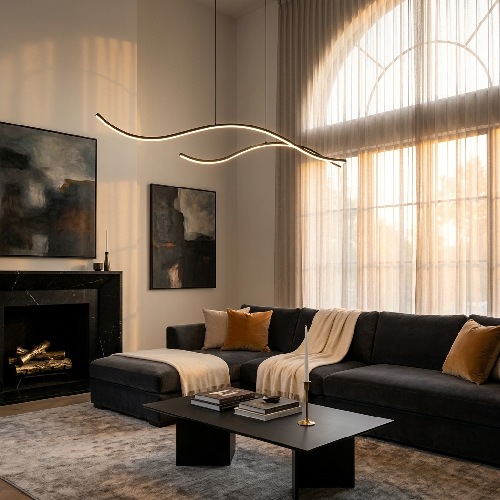 Aurelia Cascata Pendant - Black - Luxurious Italian Living Room