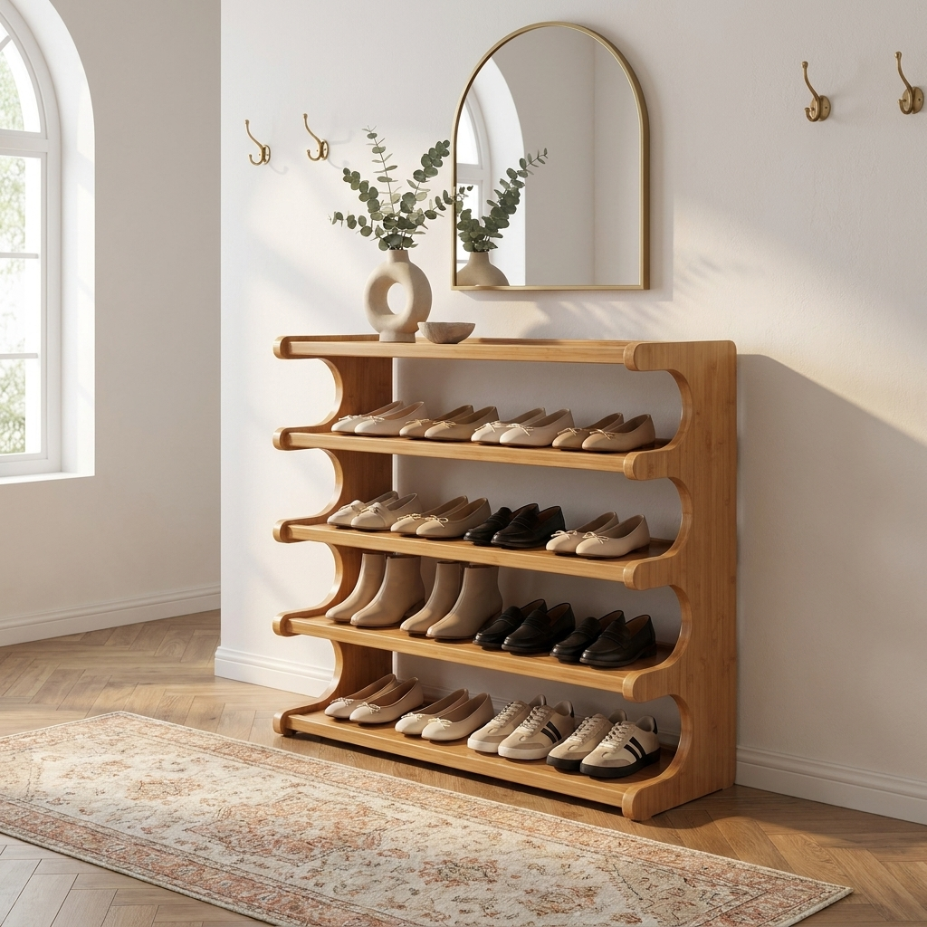 Scarpiera Bamboo Naturale - Italian Entryway