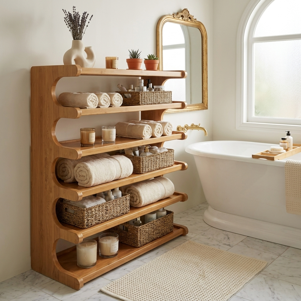 Scarpiera Bamboo Naturale - Bathroom Organizer
