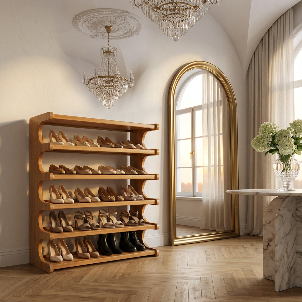 Scarpiera Bamboo Naturale - Grand Italian Foyer Scale Shot