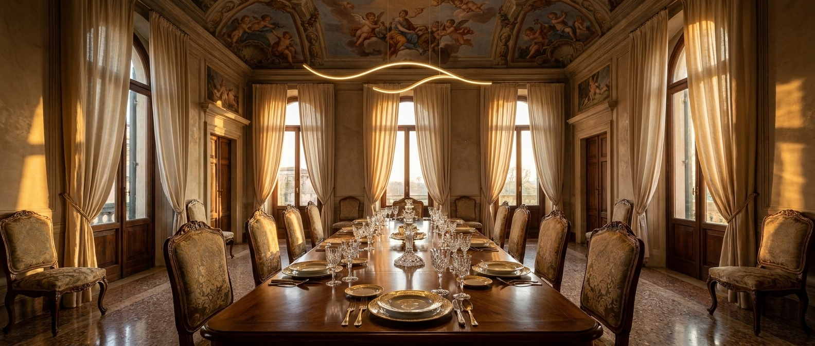 Aurelia Cascata Pendant - Italian Palazzo Dining Room (21:9)