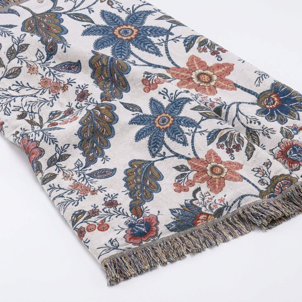 Fiorenza Botanica Floral Cotton Blanket - Botanical - Hero Product Shot