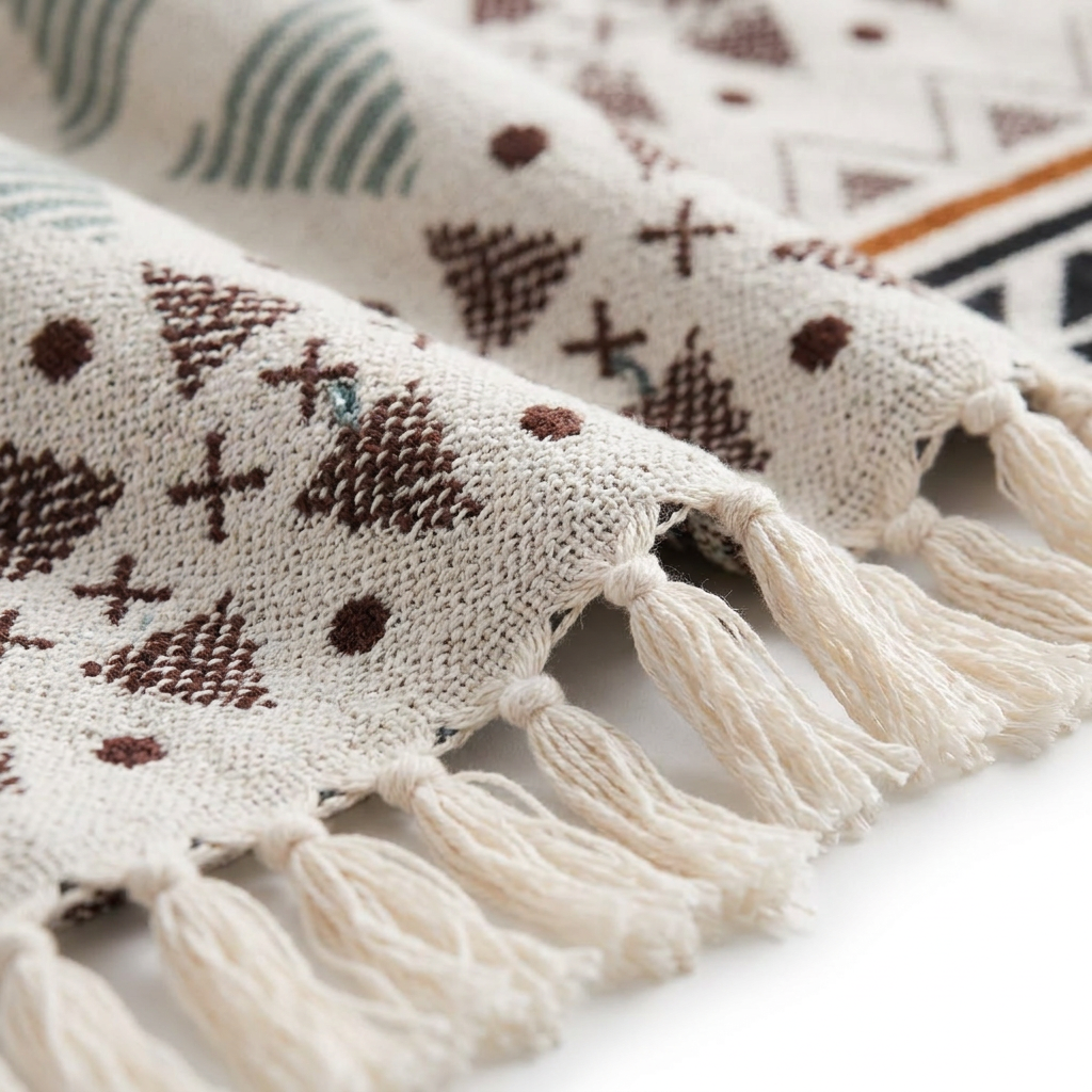Carezza Mediterranea Throw Blanket - Macro Detail of Woven Texture