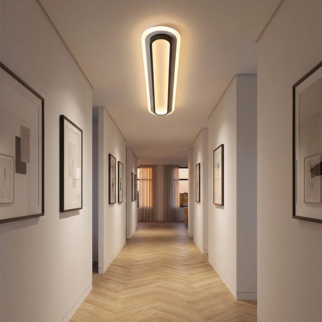 Stelo Luminoso - Matte Black - Long Corridor Architectural
