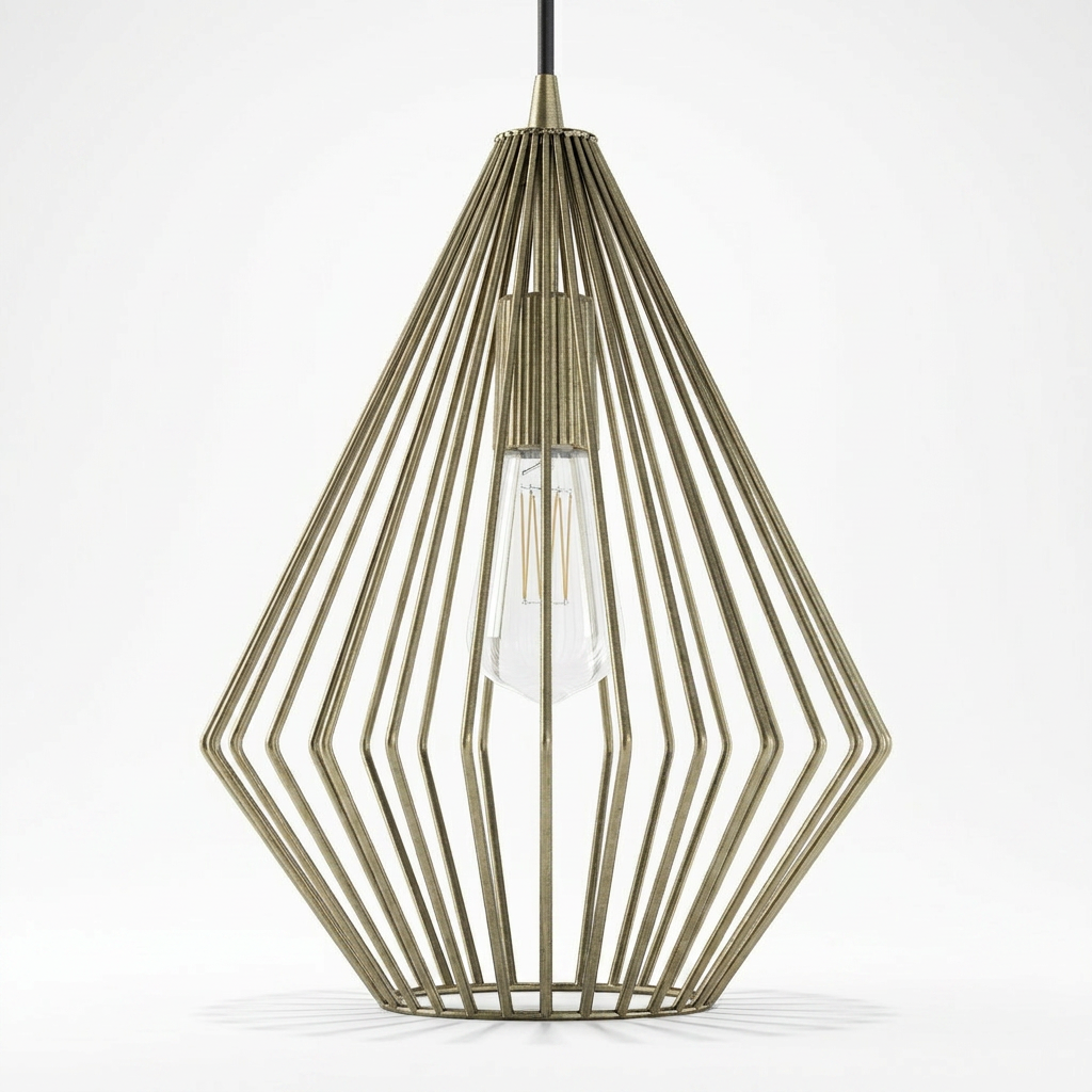 Lanterna Geometrica-Ottone Antico-Studio White