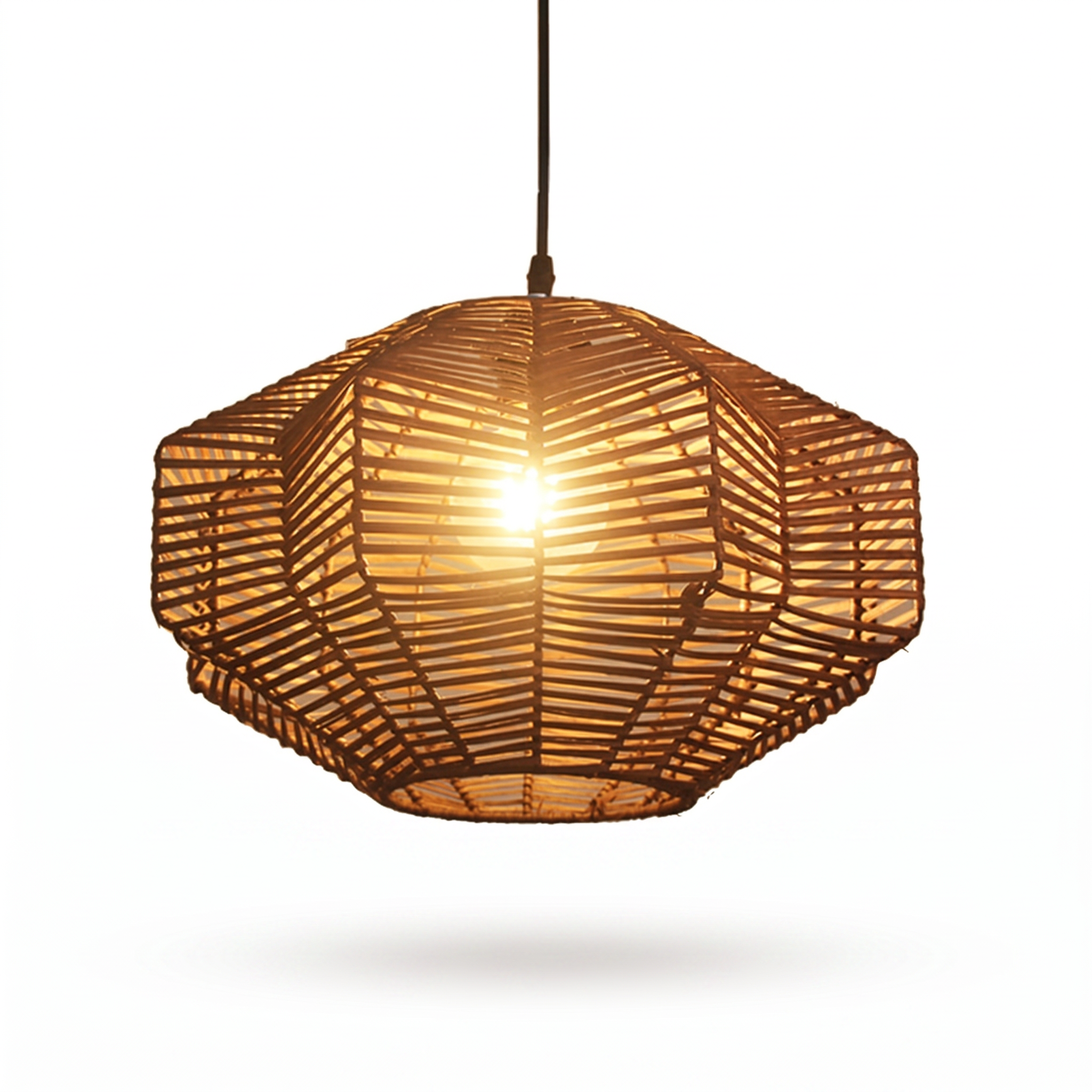 Lanterna Costiera Intrecciata-Natural Rattan-Studio White