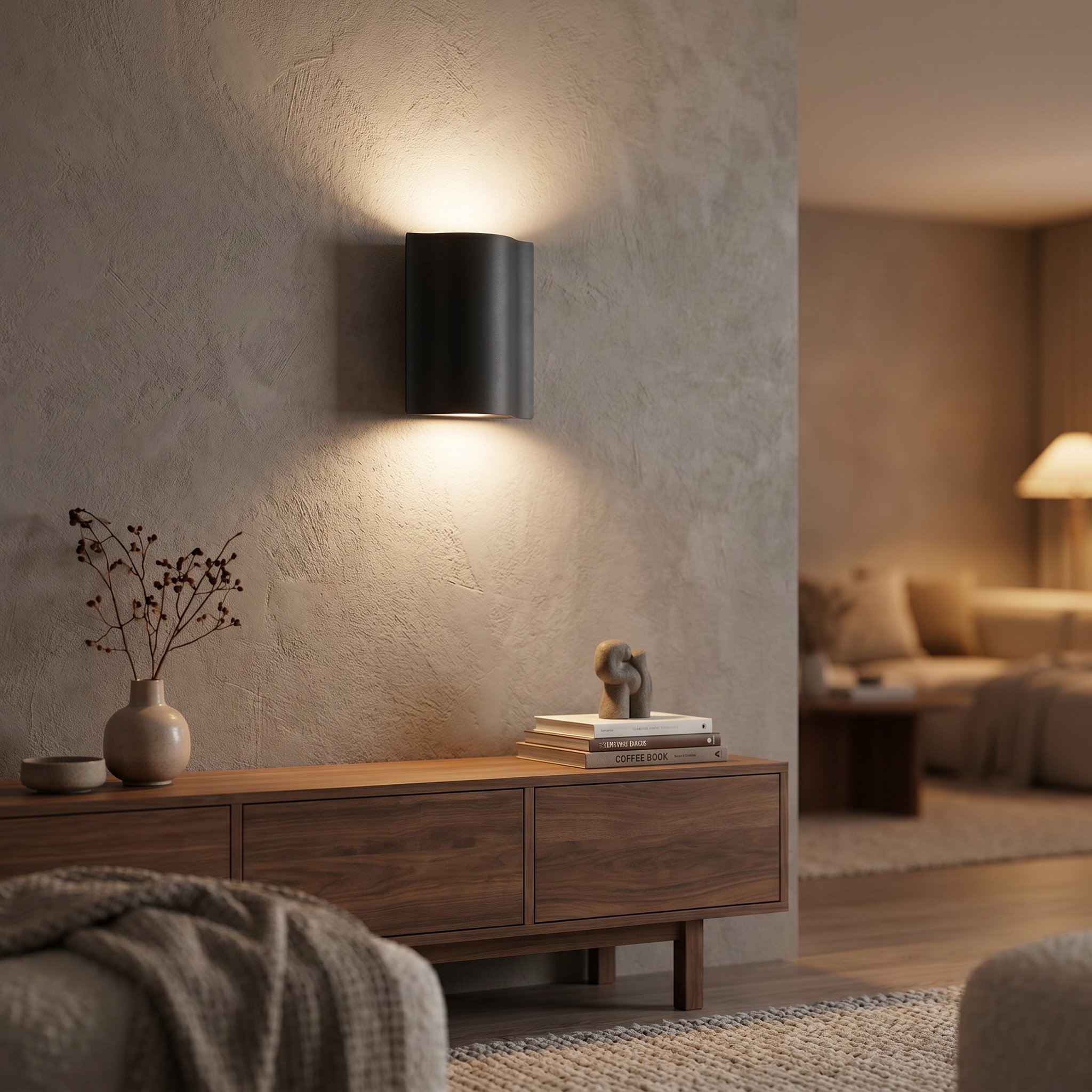 Onda Costiera Outdoor LED Wall Light-Black-Living Room Accent Wall