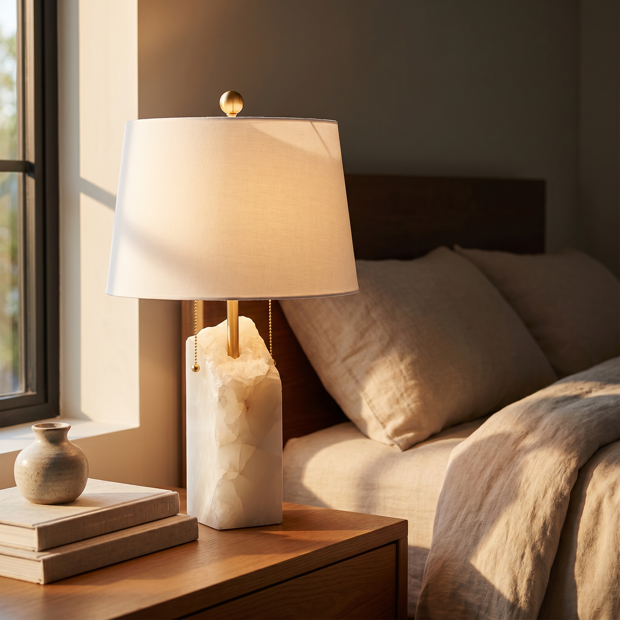Lume Sereno-White-Golden Hour Bedroom Hero