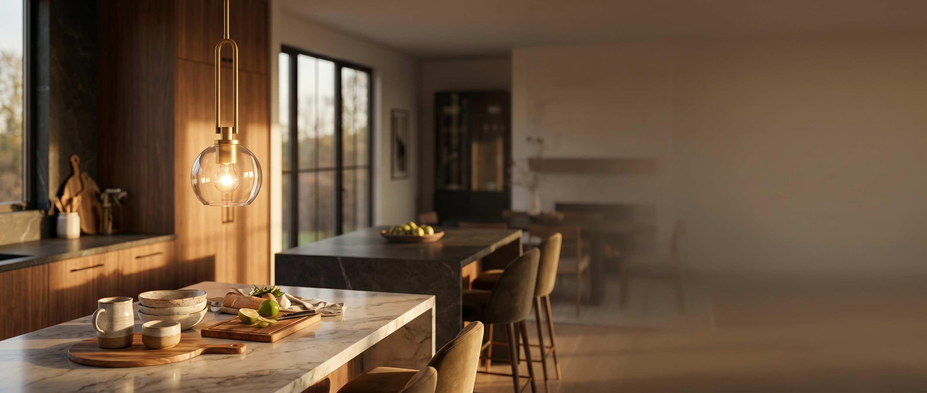 Luna Sospesa-Satin Brass-Kitchen Banner