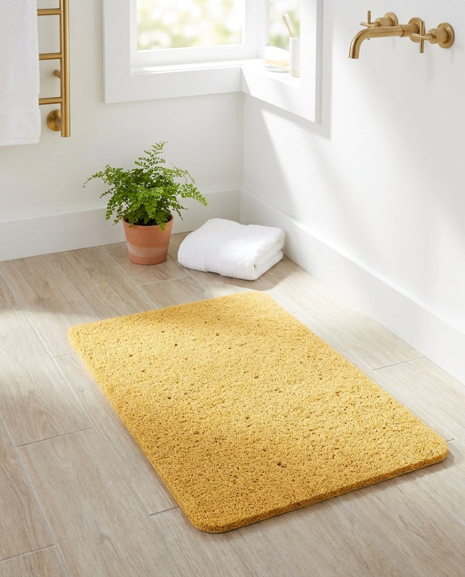 Rivolo Non-Slip Quick-Dry Bath Mat - Yellow - Modern bathroom