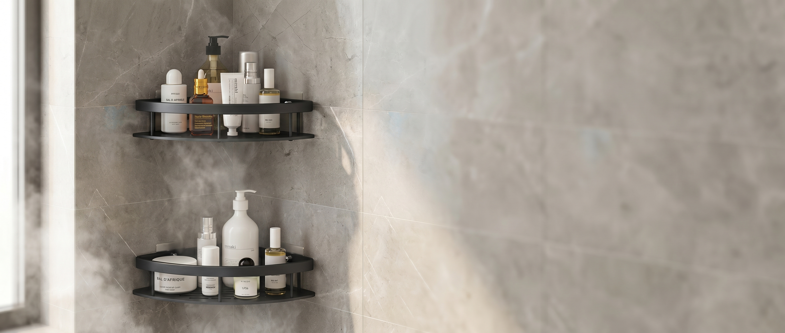 Curva Serena Aluminium Shower Caddy lifestyle banner