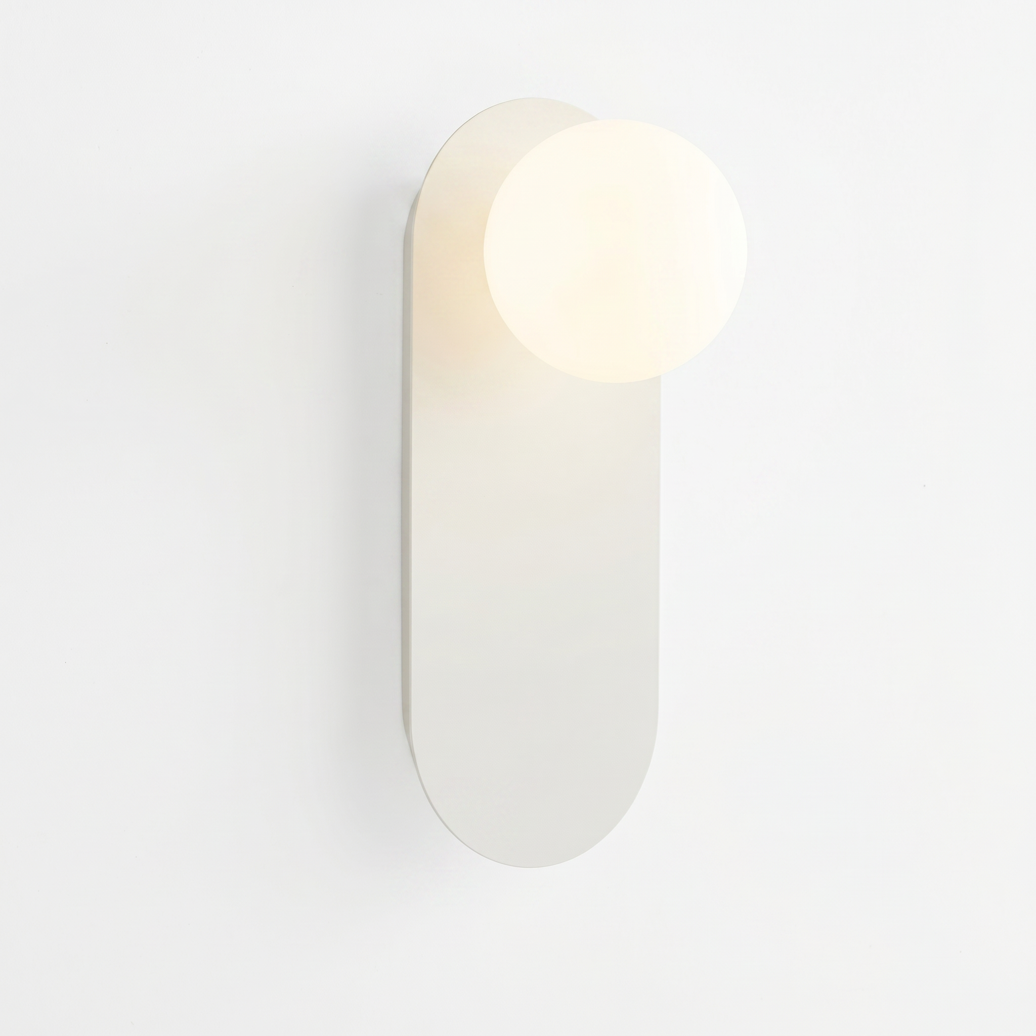 Sfera Lucente Glass Globe Wall Sconce in white — clean studio product shot