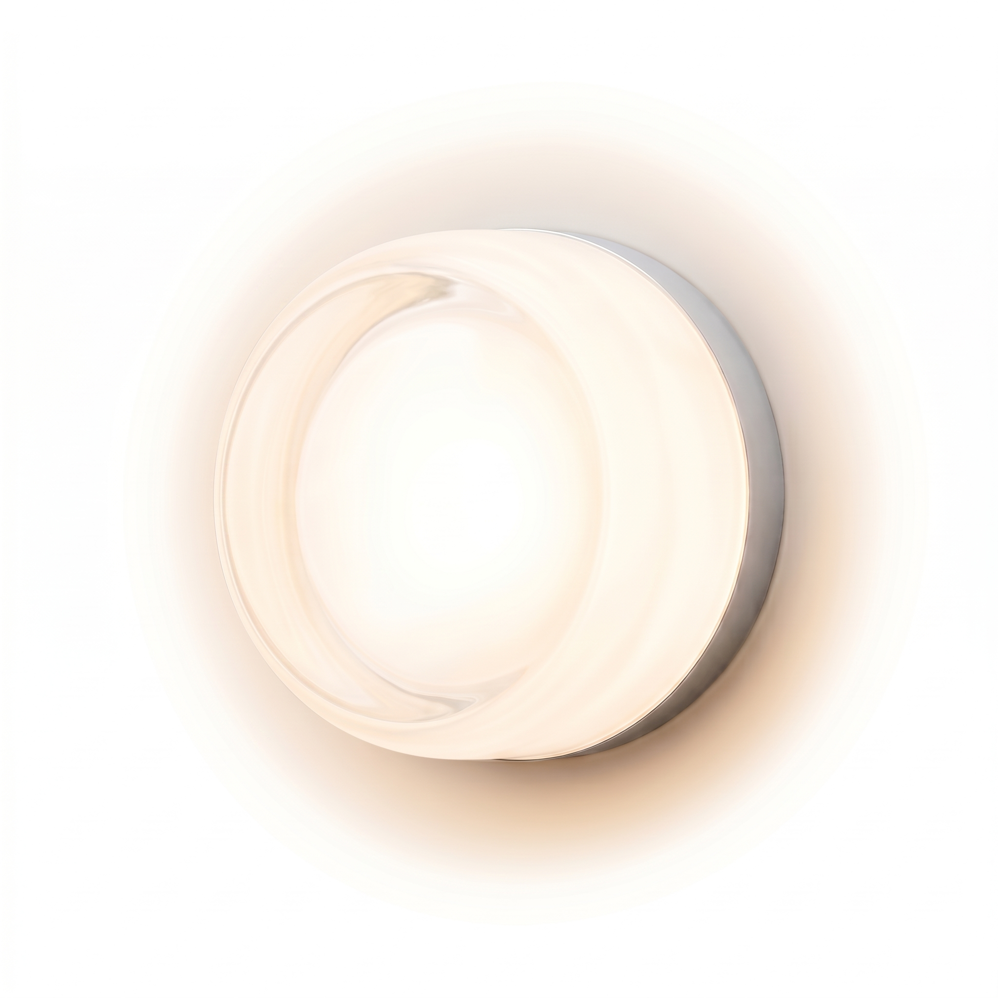Luce Velata Frosted Glass Wall Sconce in White with warm white glow