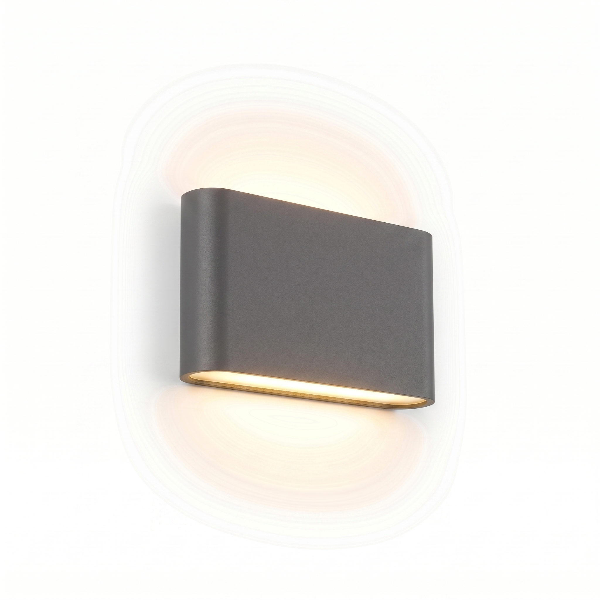 Faro Costiero Outdoor LED Wall Light in Charcoal Grey with warm light