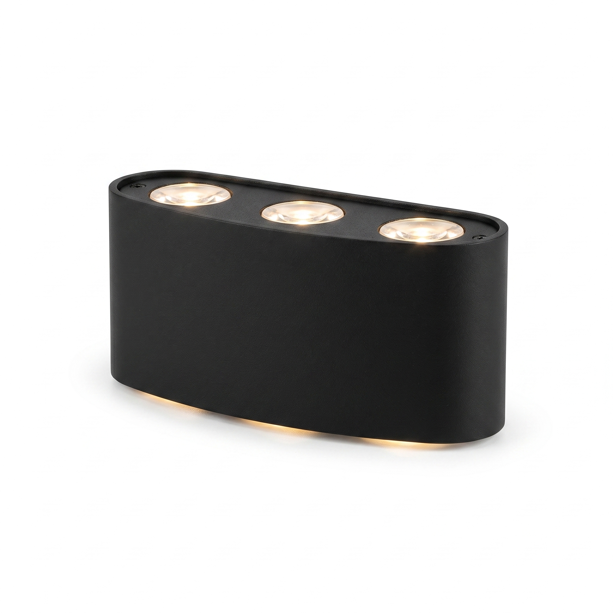 Aura Soffusa up-down LED wall light in matte black, studio hero
