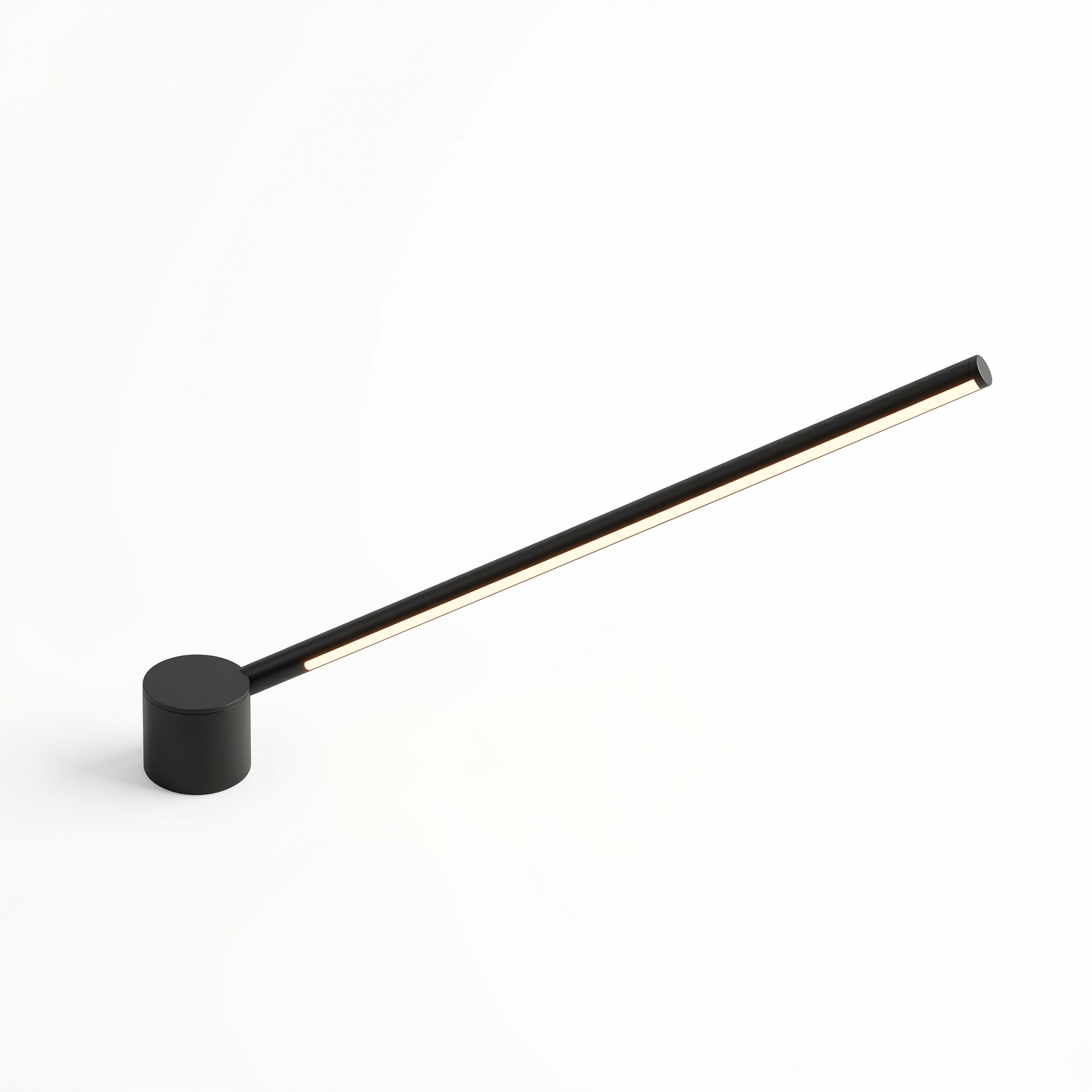 Filo di Luce linear LED wall sconce in matte black, studio hero