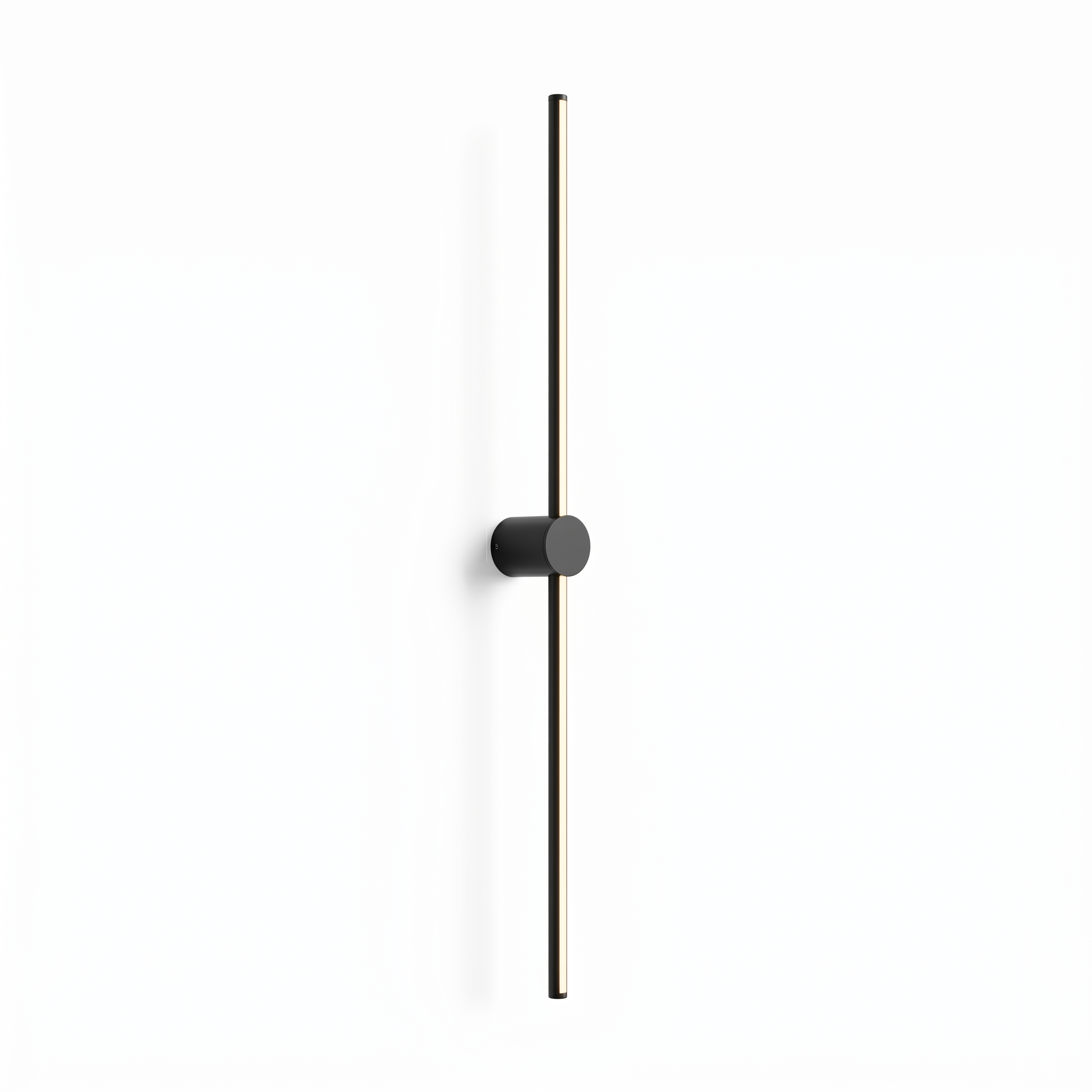 Filo di Luce linear LED wall sconce in matte black, Double Line center-mounted version