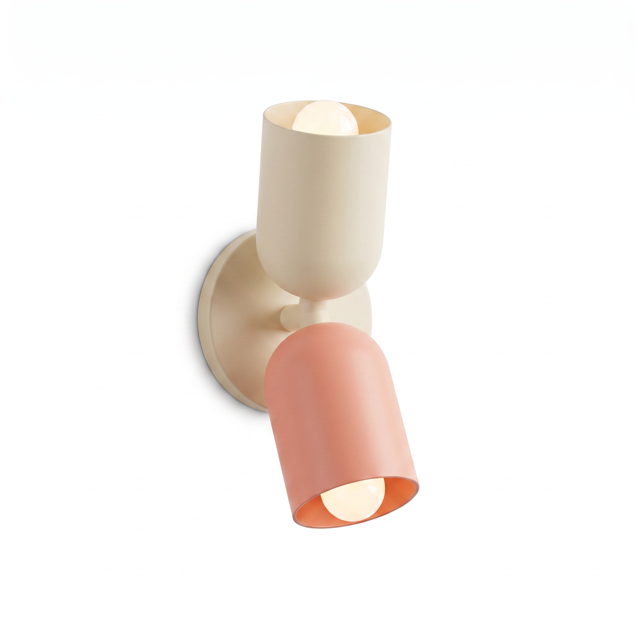 Duetto double-head wall lamp in Beige-Pink, studio hero
