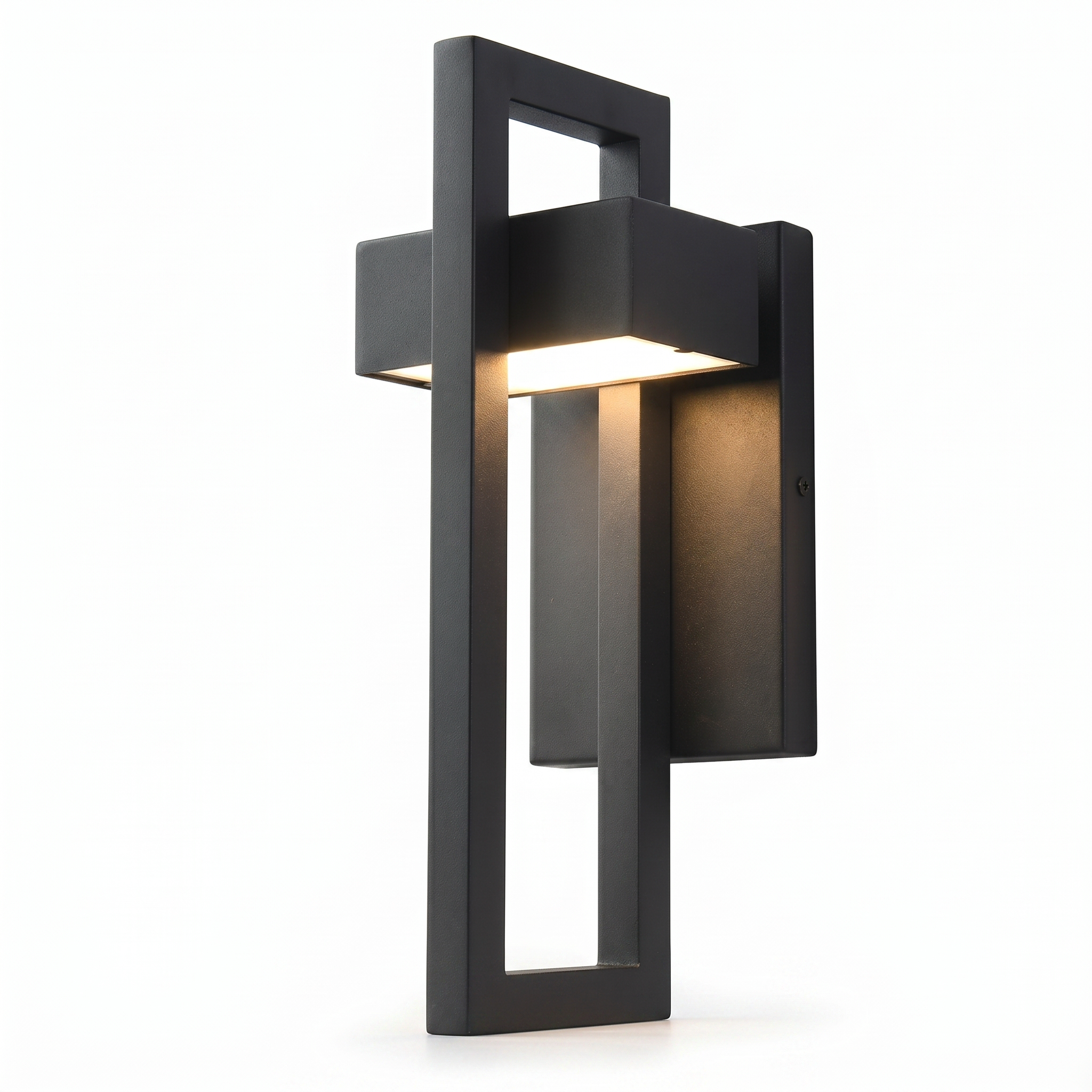 Cornice up-down outdoor wall light in matte black, studio hero