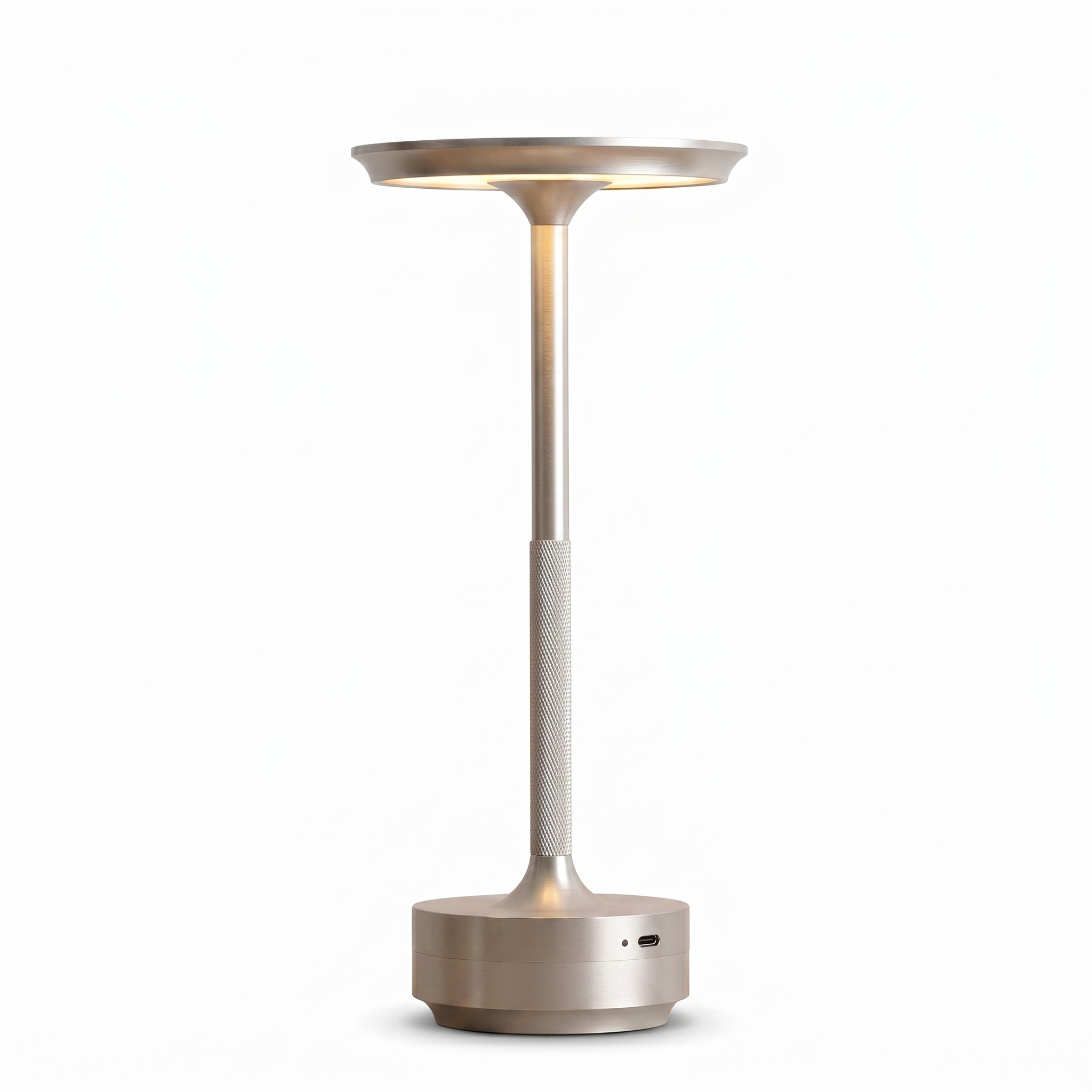 Lucciola cordless touch table lamp in Silver — studio hero