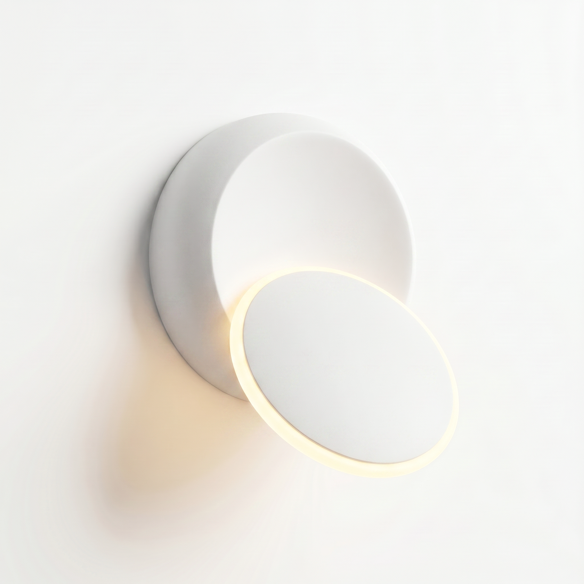 Luna Piena rotating wall sconce — White with warm white glow