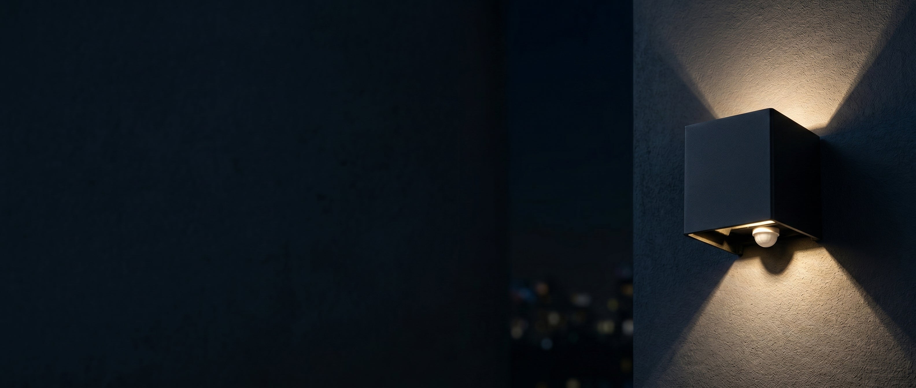 Quadra cube wall light — architectural ambiance banner