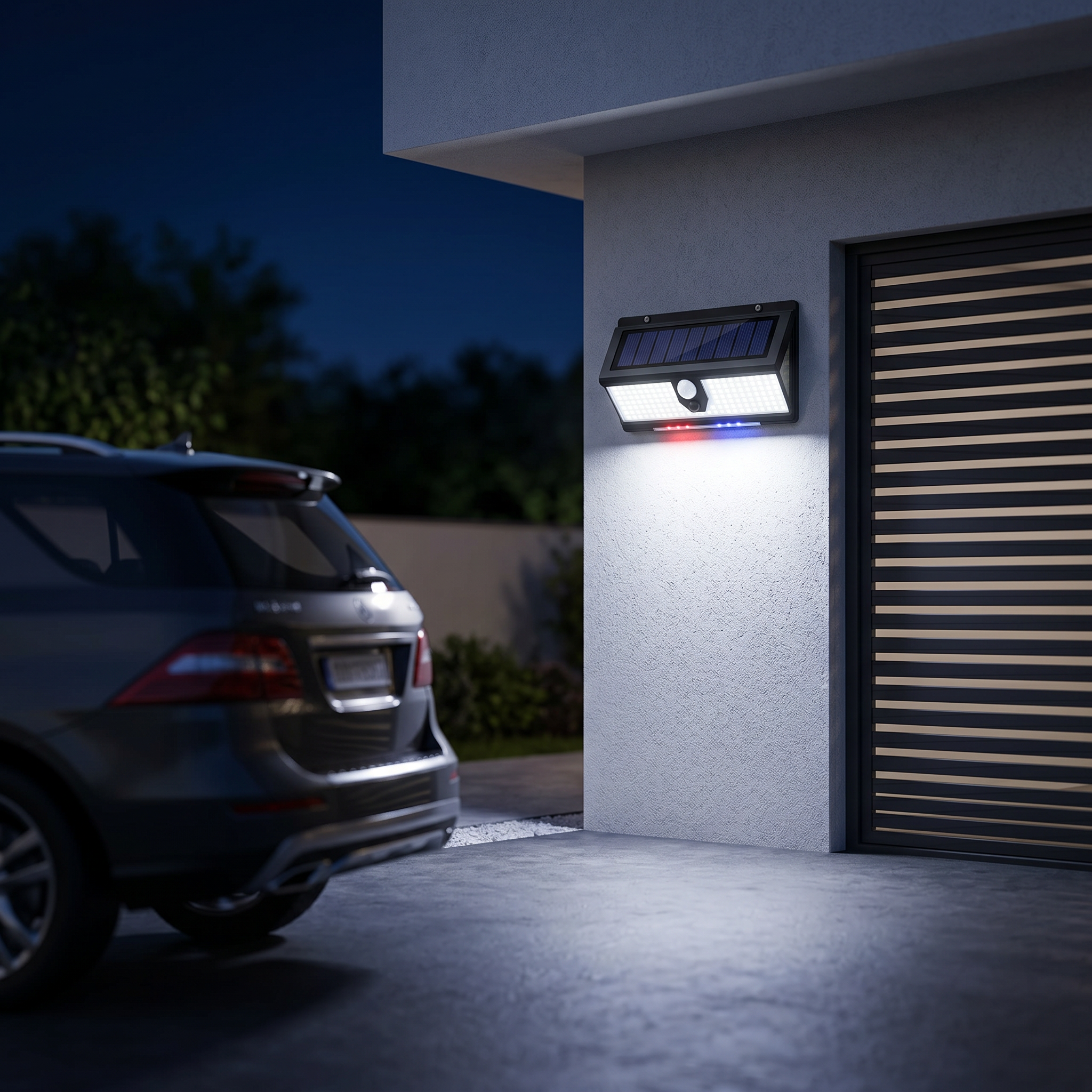 Vigilia security light by a garage driveway — lifestyle