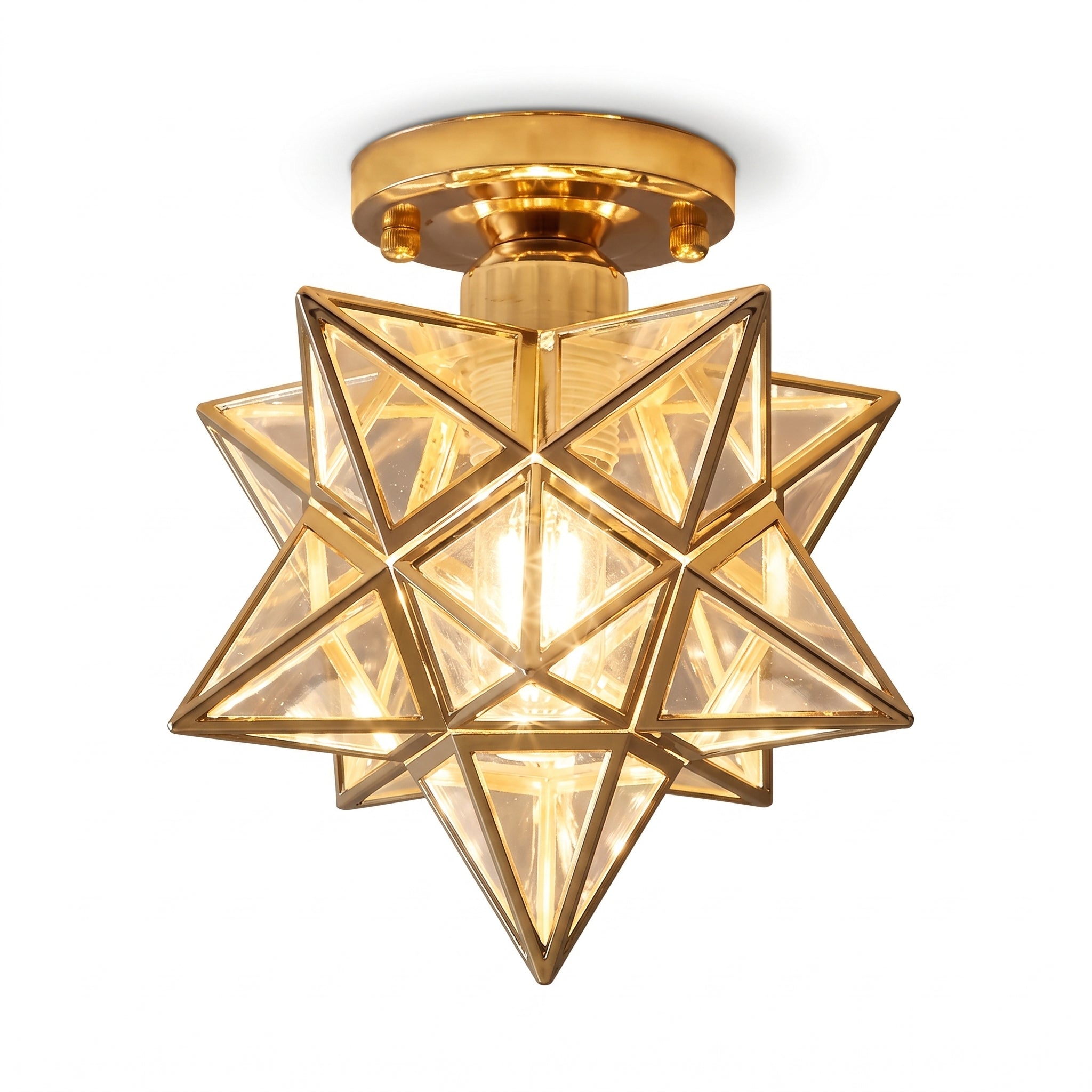 Stella star ceiling light — Gold frame, Transparent glass, studio hero