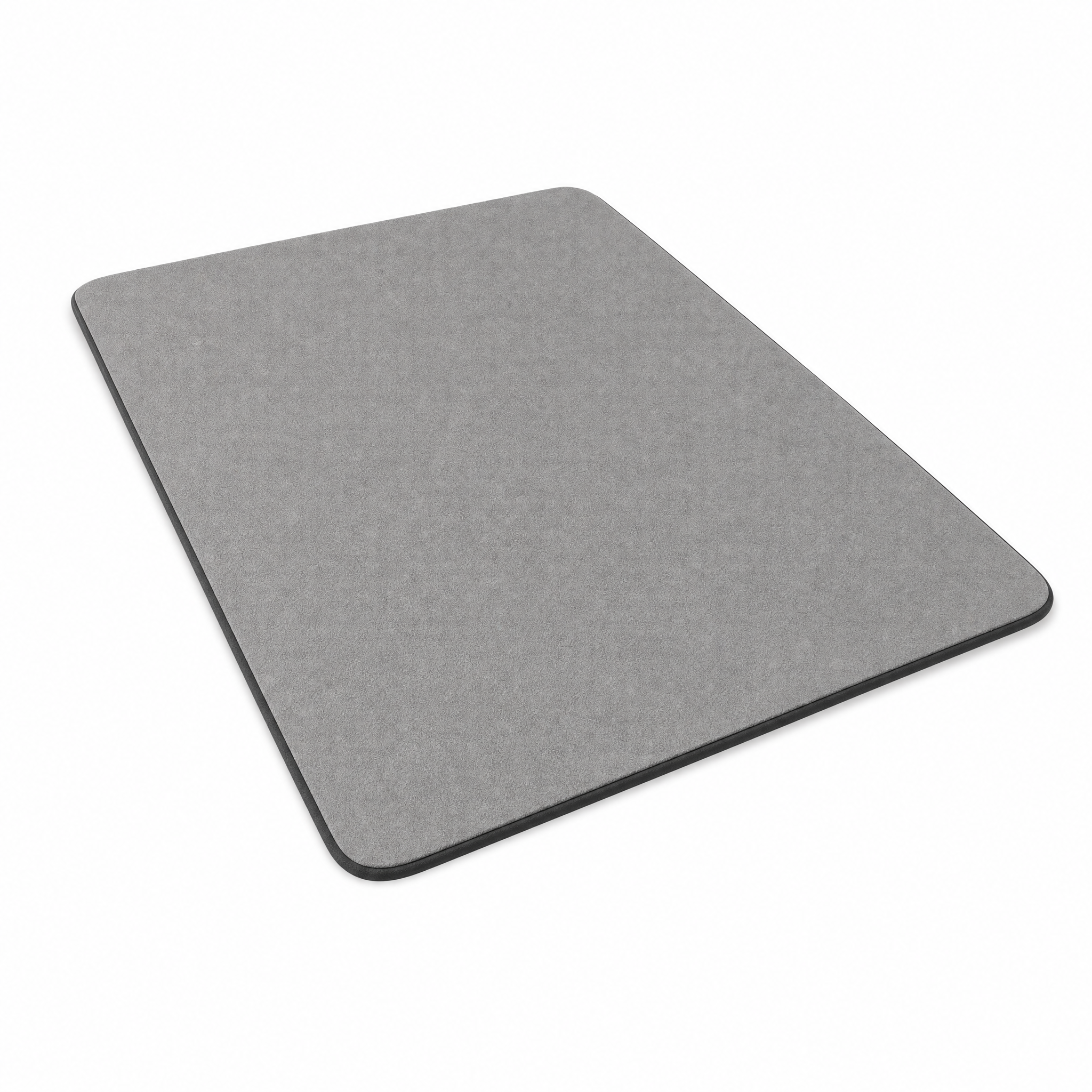Dark gray Velluto micro suede bath mat on white background