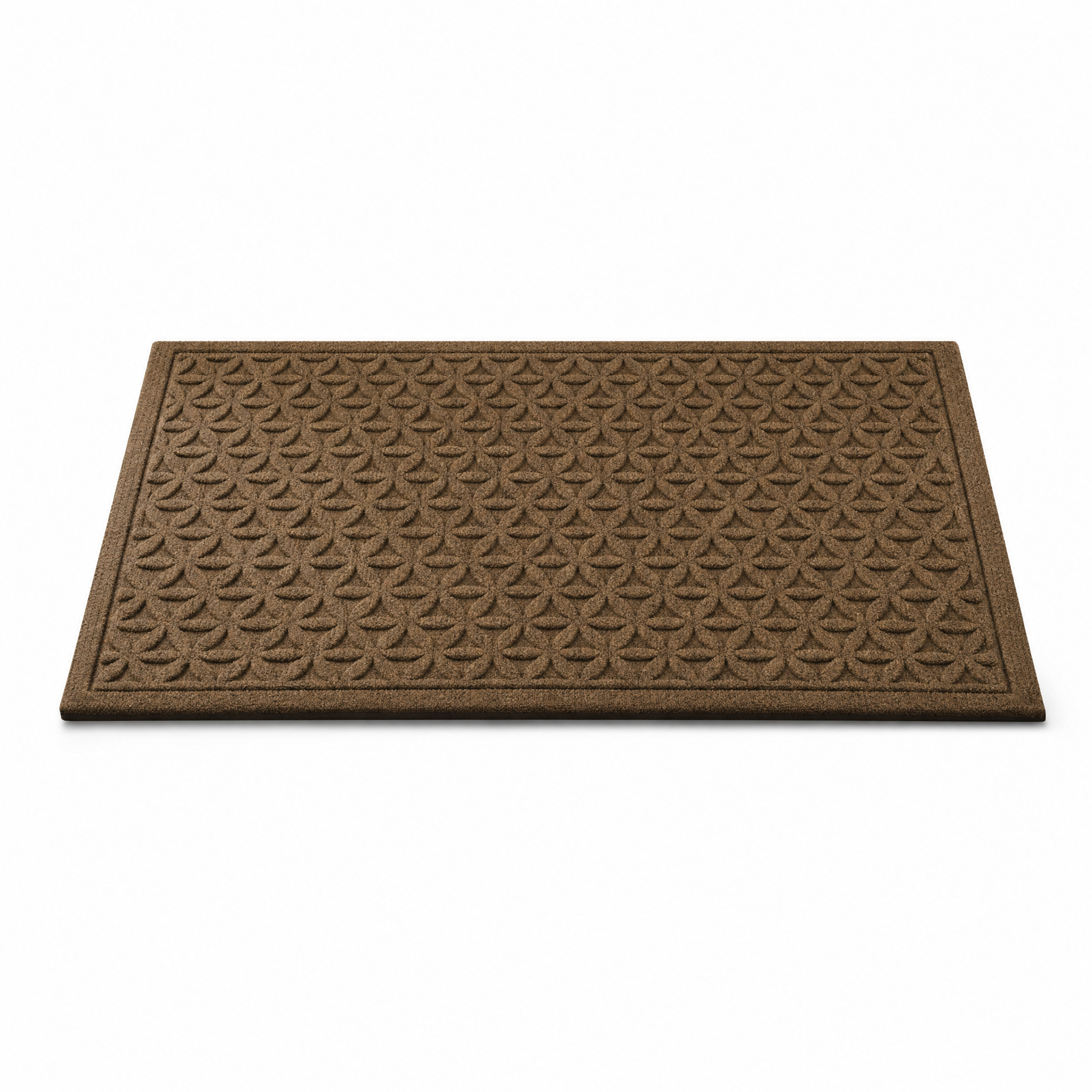 Brown Geometry Soglia 3D groove doormat on white background