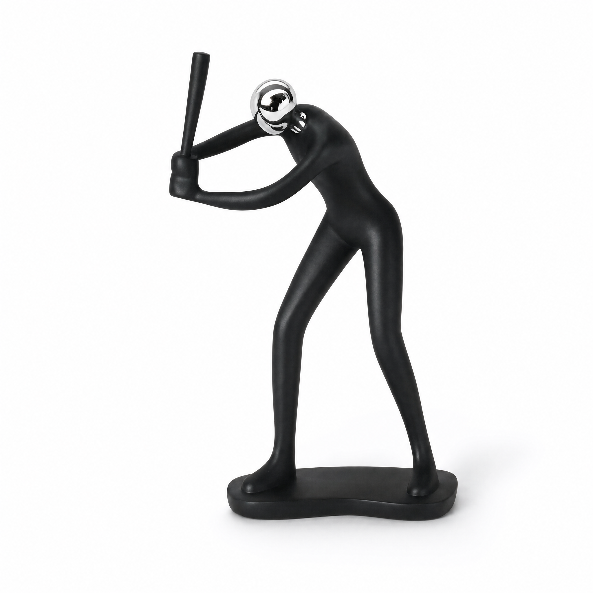 Movimento baseball resin sports sculpture, white background