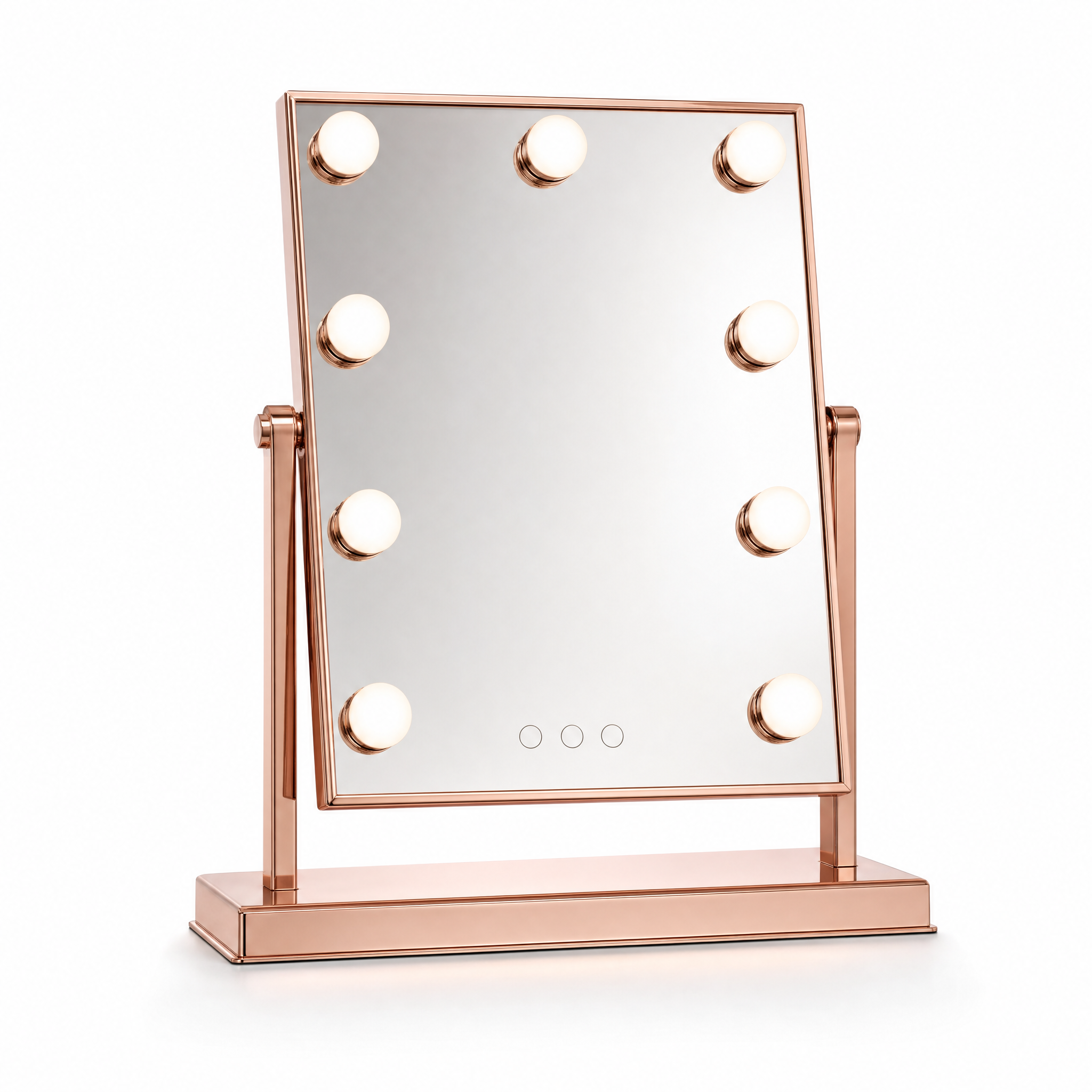 Stella rose gold Hollywood lighted vanity mirror on white