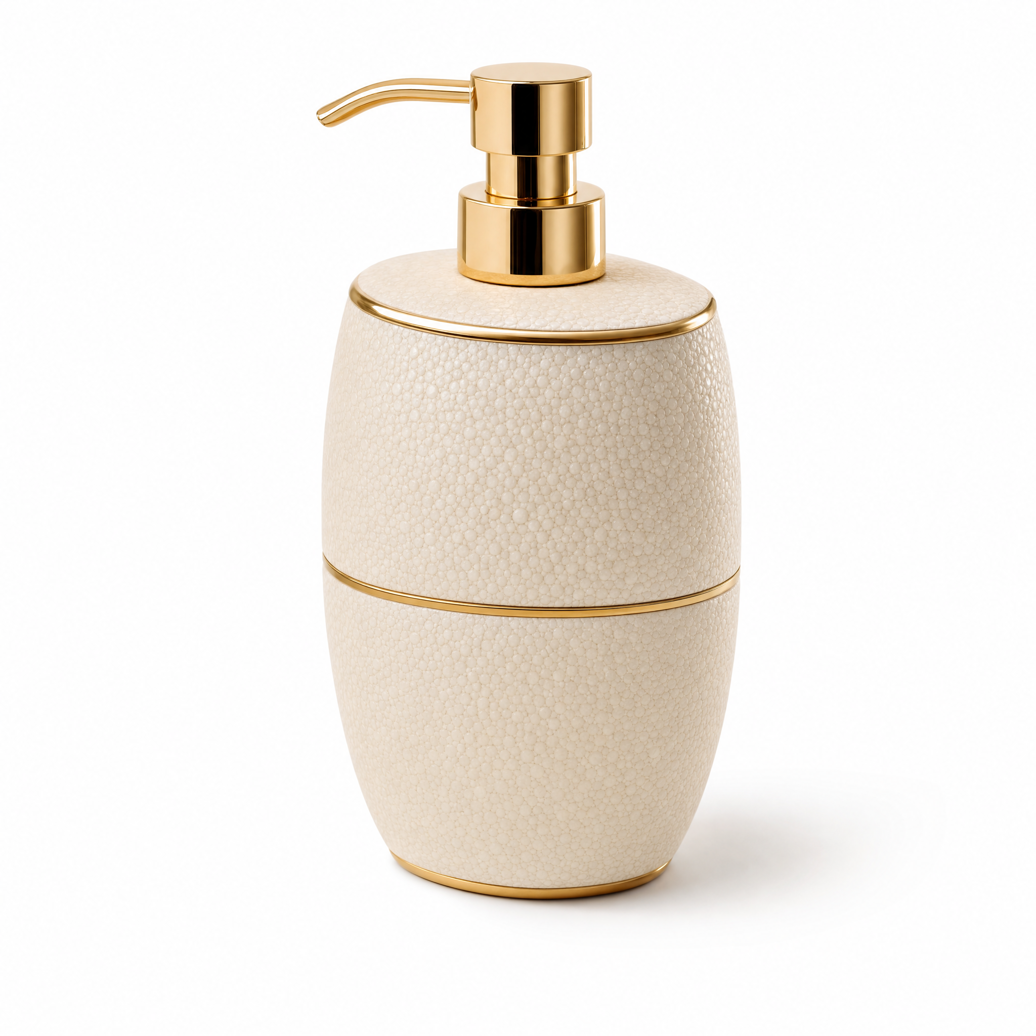 Champagne ceramic soap dispenser with gold pump
